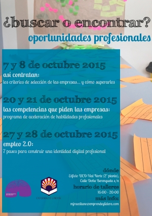 "EMPLEO 2.0: 7 PASOS PARA CONSTRUIR UNA IDENTIDAD DIGITAL PROFESIONAL." 27 y 28 DE OCTUBRE.