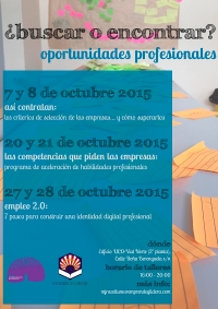 "EMPLEO 2.0: 7 PASOS PARA CONSTRUIR UNA IDENTIDAD DIGITAL PROFESIONAL." 27 y 28 DE OCTUBRE.
